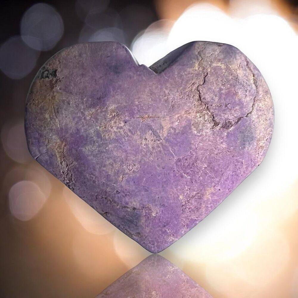 Natural Raw Purpurite Heart Carving
